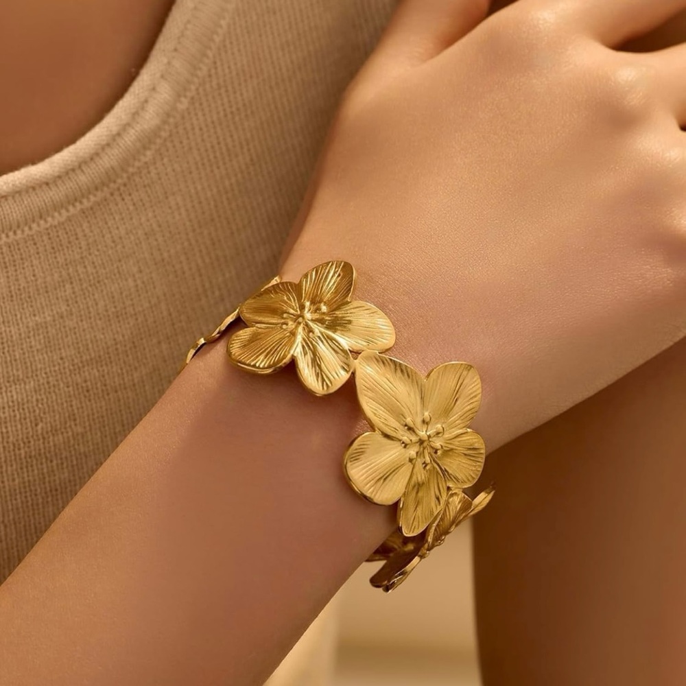 Tropical Flower Cuff Bracelet